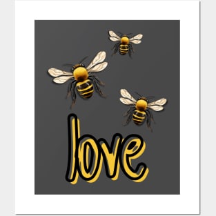 Three Bees | Nature | Love Bees Posters and Art
